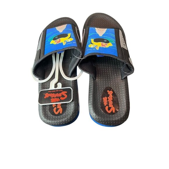 NEW Men's 9/10 Slip On Sandals Homer The Simpsons Rare Men's Slides Strap Shark - Picture 5 of 9